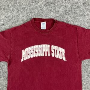 Mississippi State T-Shirt Mens M Maroon Graphic Logo Short Sleeve College Sports